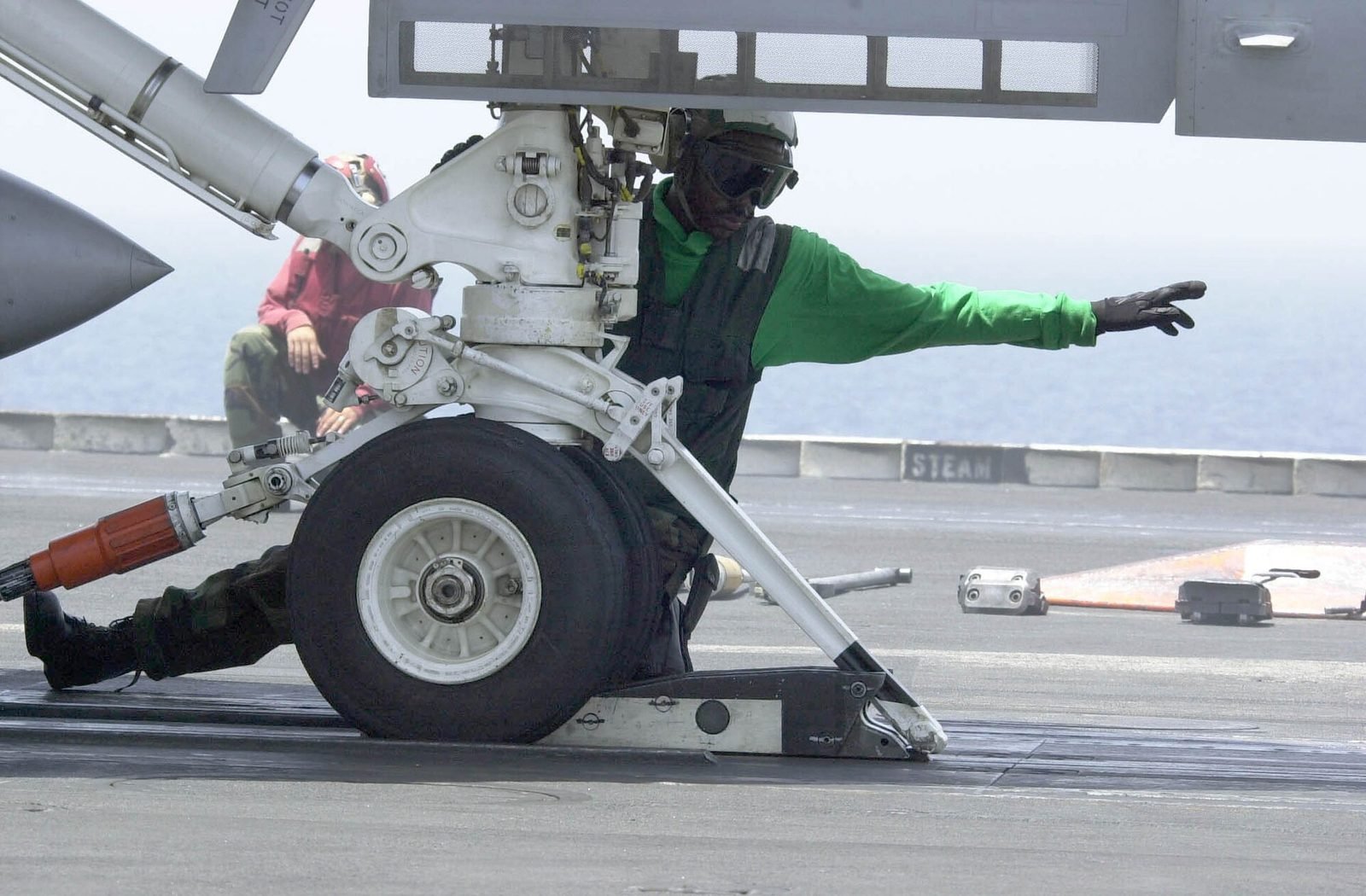 Flight-deck preparation aboard USS Nimitz
