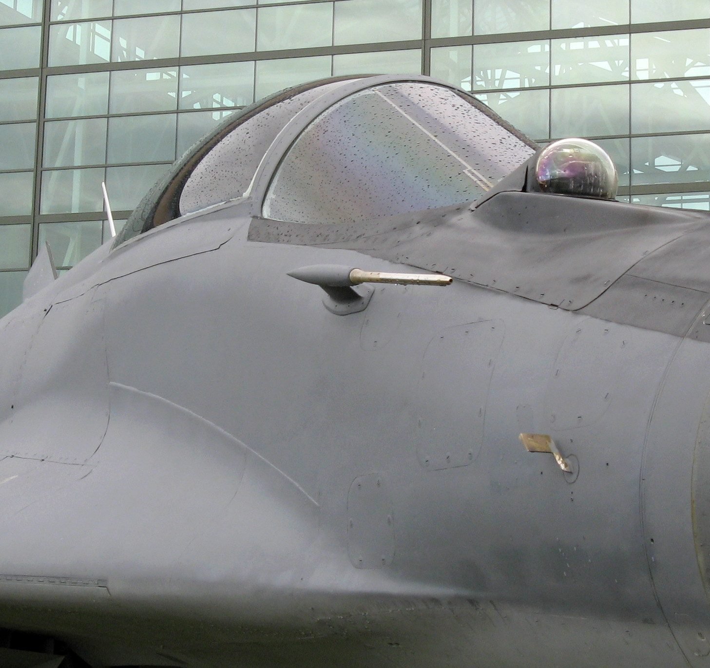 An infrared search-and-track sensor on a MiG-29