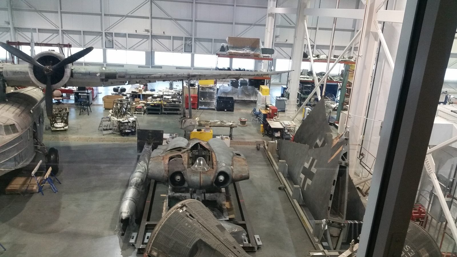 The Horten Ho 229 in a Smithsonian restoration setting