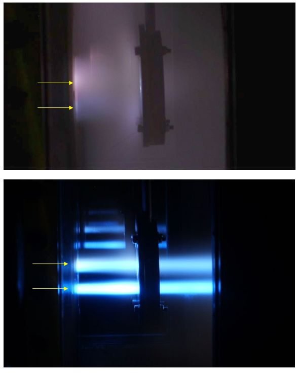 A comparison of plasma behaviour with and without a magnetic field, as presented by the source