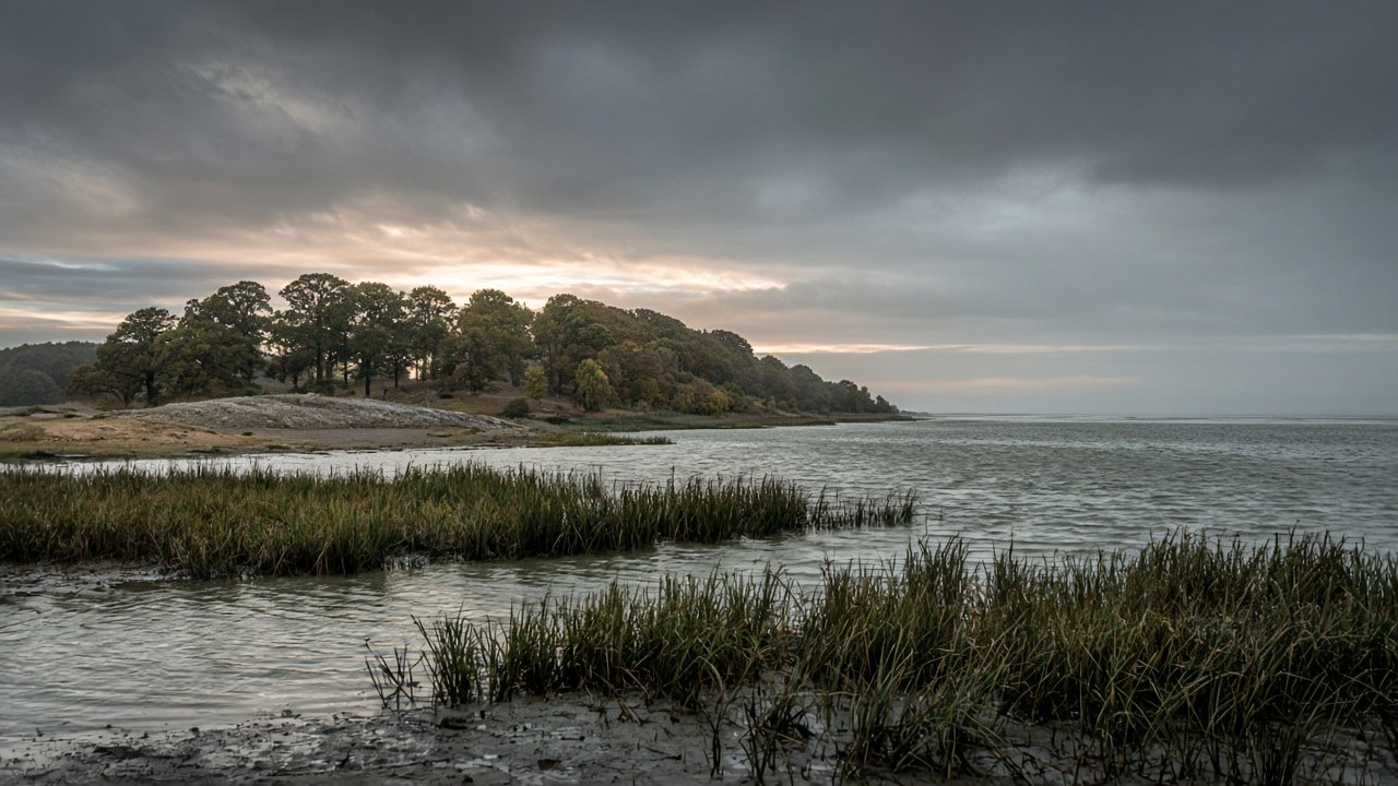 A reconstructed Mesolithic North Sea shore as Doggerland floods