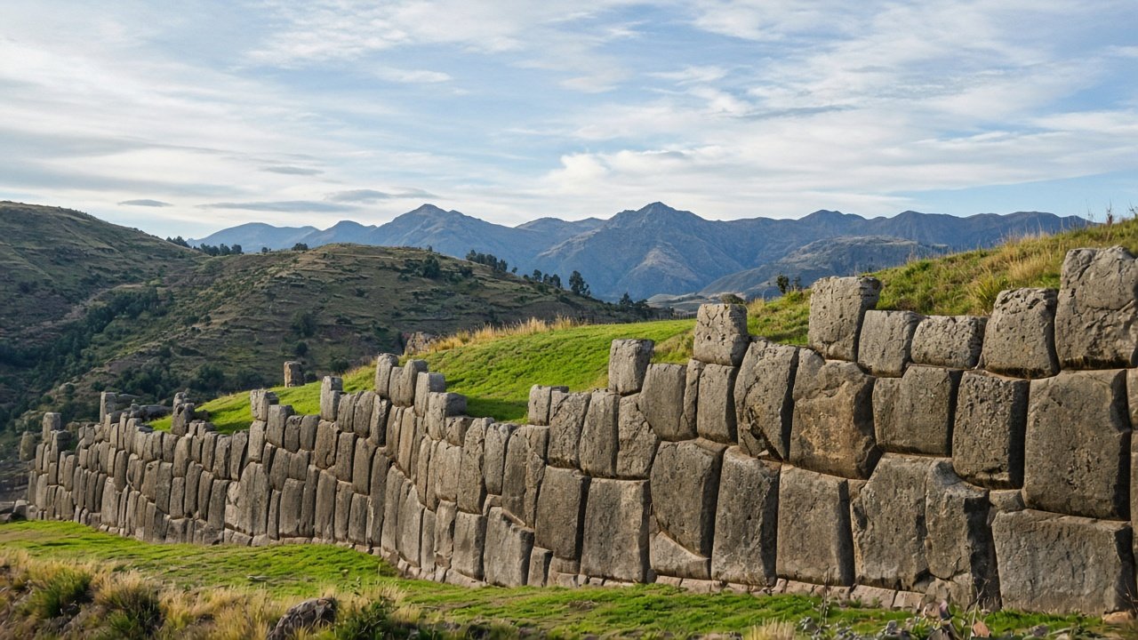 Zigzag megalithic walls of Sacsayhuamán above Cusco